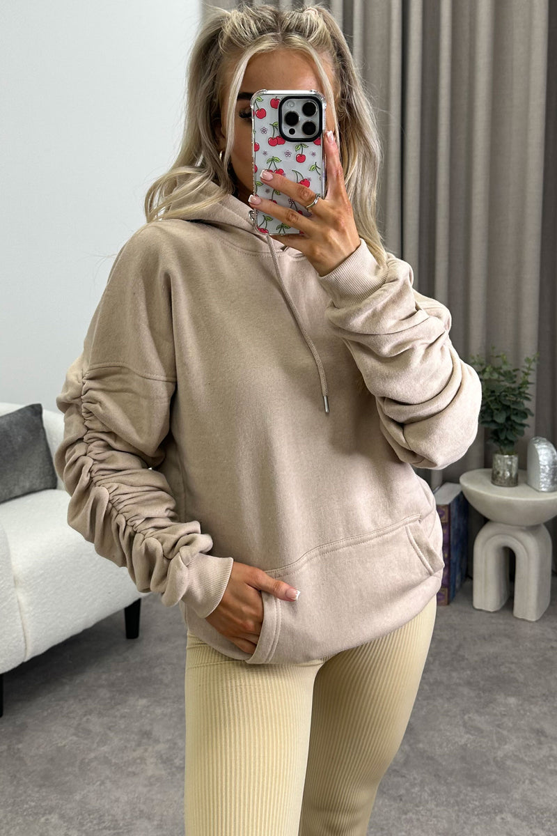 Beige on sale oversized hoodie