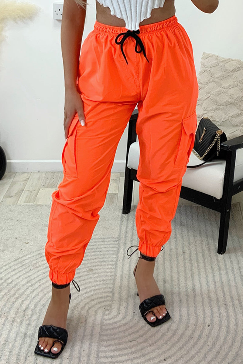 Roxy Neon Orange Shell Pocket Cargo Trousers – LASULA