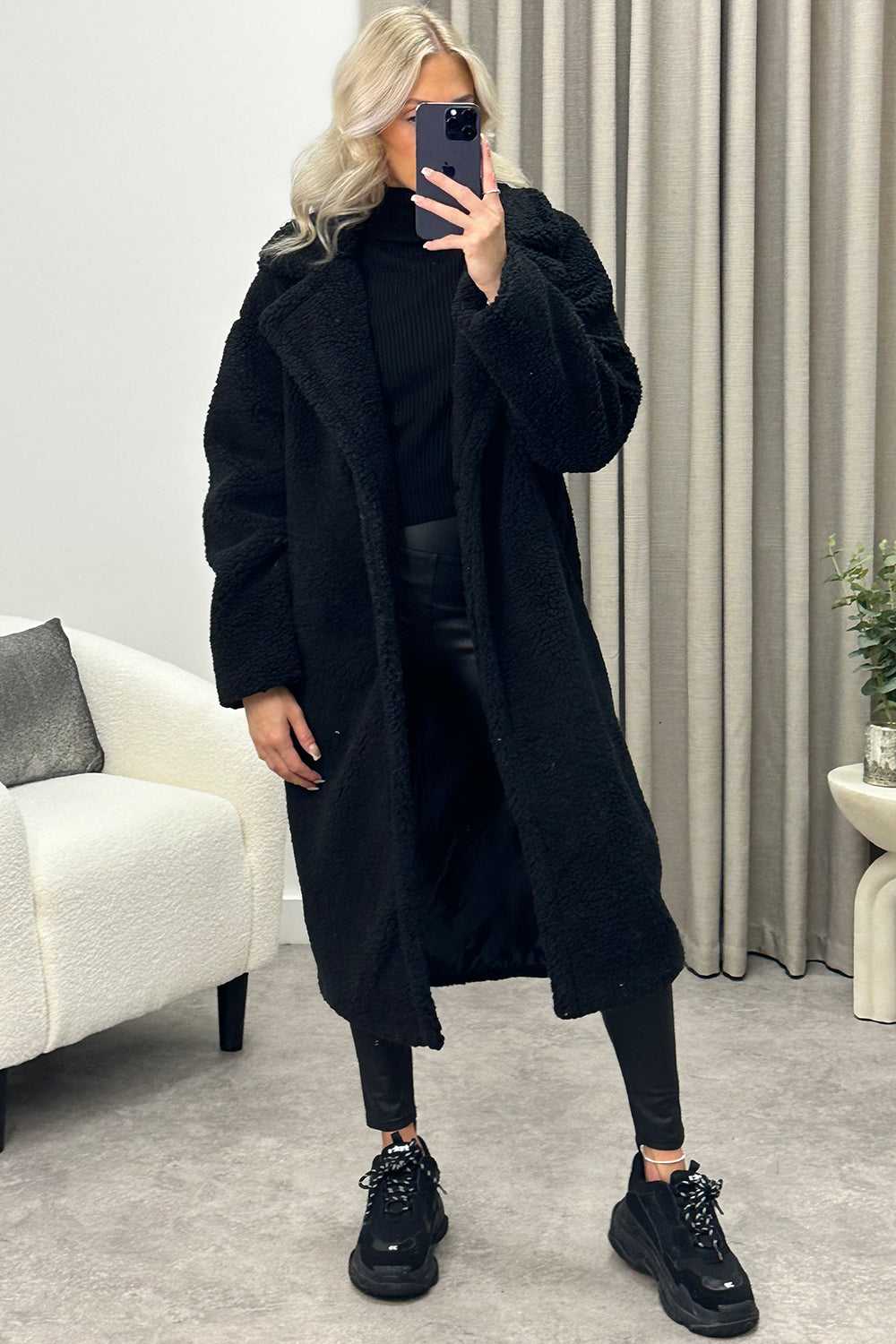 Long black clearance teddy bear coat