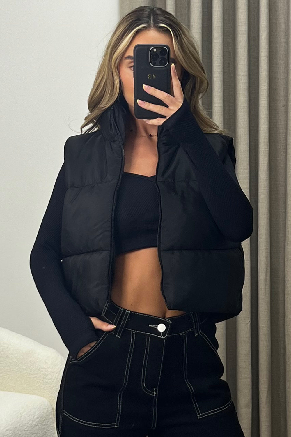 Gilet crop top hot sale