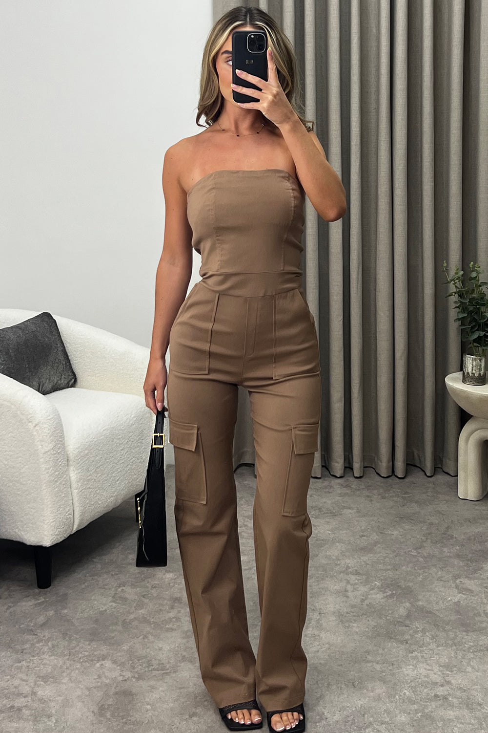 Corset Detail Cargo Jumpsuit