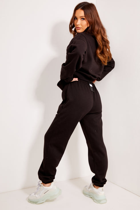 Everleigh Black Oversized Hoodie and Joggers Tracksuit Set – LASULA